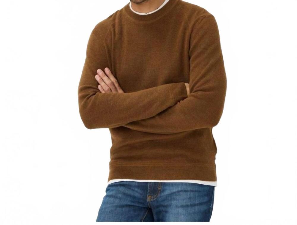 NEW BRAX crew neck sweater in toffee